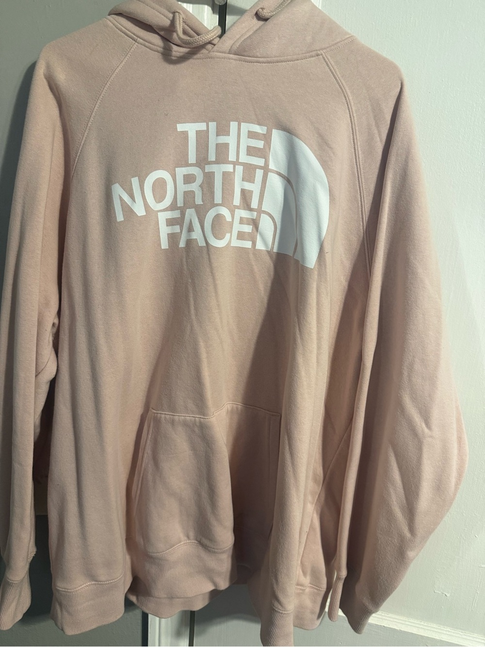 The North Face Pale Pink Pullover Hoodie with White Logo